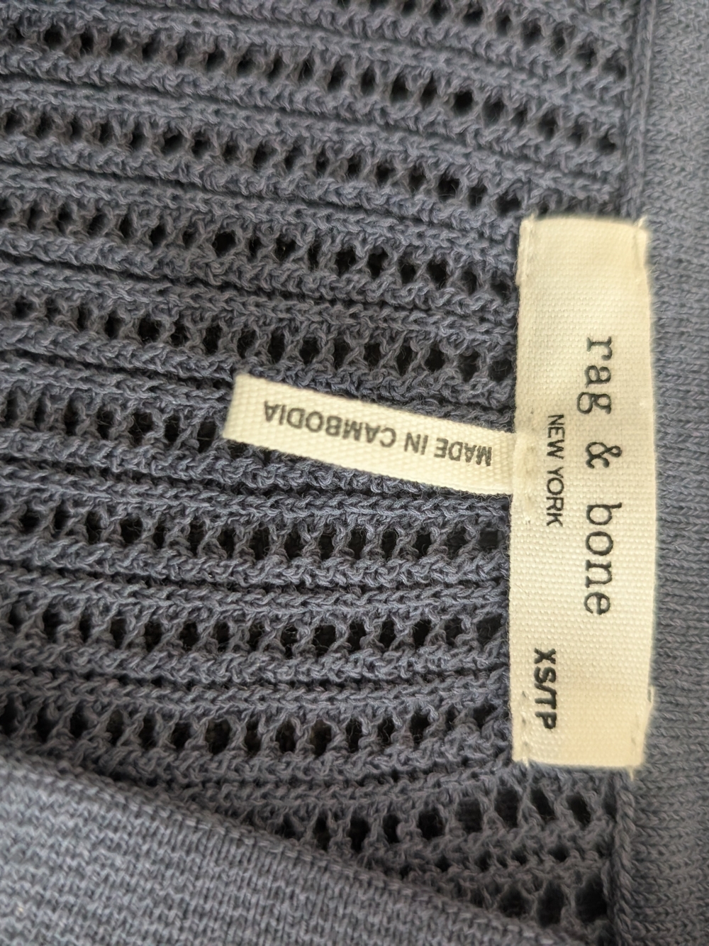 rag & bone Blue Ribbed Polo Sweater - Picture 4 of 6